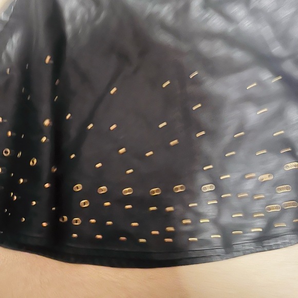 Faux leather Forever21 mini skirt in large with metal embellishments - Picture 4 of 4